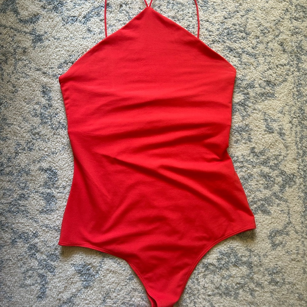 H&M Red Halter Bodysuit